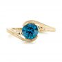 18k Yellow Gold 18k Yellow Gold Custom Solitaire Blue Diamond Engagement Ring - Top View -  102752 - Thumbnail