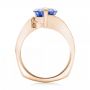 18k Rose Gold 18k Rose Gold Custom Solitaire Blue Sapphire Engagement Ring - Front View -  102973 - Thumbnail