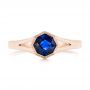 18k Rose Gold 18k Rose Gold Custom Solitaire Blue Sapphire Engagement Ring - Top View -  103126 - Thumbnail