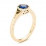 18k Yellow Gold 18k Yellow Gold Custom Solitaire Blue Sapphire Engagement Ring - Three-Quarter View -  103126 - Thumbnail