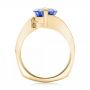 18k Yellow Gold 18k Yellow Gold Custom Solitaire Blue Sapphire Engagement Ring - Front View -  102973 - Thumbnail