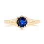 18k Yellow Gold 18k Yellow Gold Custom Solitaire Blue Sapphire Engagement Ring - Top View -  103126 - Thumbnail