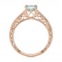 18k Rose Gold 18k Rose Gold Custom Solitaire Blue Zircon Engagement Ring - Front View -  103243 - Thumbnail