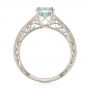 18k White Gold 18k White Gold Custom Solitaire Blue Zircon Engagement Ring - Front View -  103243 - Thumbnail