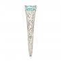 18k White Gold 18k White Gold Custom Solitaire Blue Zircon Engagement Ring - Side View -  103243 - Thumbnail