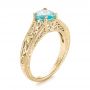 14k Yellow Gold 14k Yellow Gold Custom Solitaire Blue Zircon Engagement Ring - Three-Quarter View -  103243 - Thumbnail