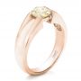 18k Rose Gold 18k Rose Gold Custom Solitaire Champagne Diamond Engagement Ring - Three-Quarter View -  100618 - Thumbnail