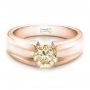 18k Rose Gold 18k Rose Gold Custom Solitaire Champagne Diamond Engagement Ring - Flat View -  100618 - Thumbnail