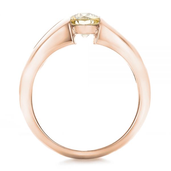 14k Rose Gold 14k Rose Gold Custom Solitaire Champagne Diamond Engagement Ring - Front View -  100618