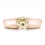18k Rose Gold 18k Rose Gold Custom Solitaire Champagne Diamond Engagement Ring - Top View -  100618 - Thumbnail