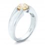  Platinum Custom Solitaire Champagne Diamond Engagement Ring - Three-Quarter View -  100618 - Thumbnail