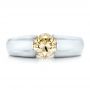 14k White Gold 14k White Gold Custom Solitaire Champagne Diamond Engagement Ring - Top View -  100618 - Thumbnail