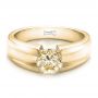 18k Yellow Gold 18k Yellow Gold Custom Solitaire Champagne Diamond Engagement Ring - Flat View -  100618 - Thumbnail