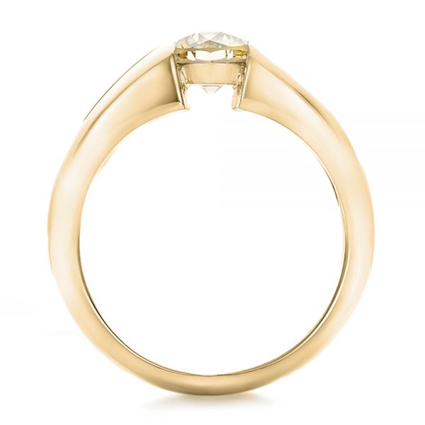 14k Yellow Gold 14k Yellow Gold Custom Solitaire Champagne Diamond Engagement Ring - Front View - 100618