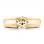 14k Yellow Gold 14k Yellow Gold Custom Solitaire Champagne Diamond Engagement Ring - Top View -  100618 - Thumbnail