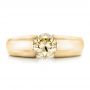 14k Yellow Gold 14k Yellow Gold Custom Solitaire Champagne Diamond Engagement Ring - Top View -  100618 - Thumbnail