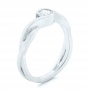  14K Gold Custom Solitaire Diamond Engagement Ring - Three-Quarter View -  102800 - Thumbnail