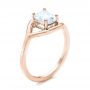18k Rose Gold 18k Rose Gold Custom Solitaire Diamond Engagement Ring - Three-Quarter View -  102011 - Thumbnail