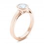 14k Rose Gold 14k Rose Gold Custom Solitaire Diamond Engagement Ring - Three-Quarter View -  102029 - Thumbnail