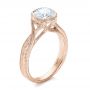 14k Rose Gold 14k Rose Gold Custom Solitaire Diamond Engagement Ring - Three-Quarter View -  102152 - Thumbnail