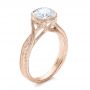14k Rose Gold 14k Rose Gold Custom Solitaire Diamond Engagement Ring - Three-Quarter View -  102152 - Thumbnail