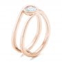 18k Rose Gold 18k Rose Gold Custom Solitaire Diamond Engagement Ring - Three-Quarter View -  102427 - Thumbnail