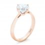 14k Rose Gold 14k Rose Gold Custom Solitaire Diamond Engagement Ring - Three-Quarter View -  102600 - Thumbnail