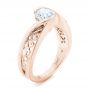 14k Rose Gold 14k Rose Gold Custom Solitaire Diamond Engagement Ring - Three-Quarter View -  102744 - Thumbnail