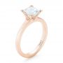 18k Rose Gold 18k Rose Gold Custom Solitaire Diamond Engagement Ring - Three-Quarter View -  102965 - Thumbnail