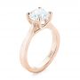 18k Rose Gold 18k Rose Gold Custom Solitaire Diamond Engagement Ring - Three-Quarter View -  103356 - Thumbnail
