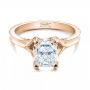 18k Rose Gold 18k Rose Gold Custom Solitaire Diamond Engagement Ring - Flat View -  101899 - Thumbnail