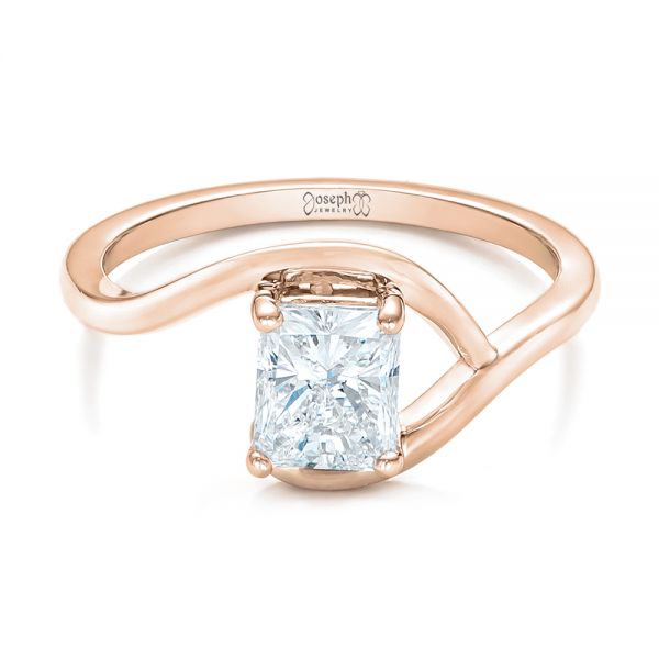 14k Rose Gold 14k Rose Gold Custom Solitaire Diamond Engagement Ring - Flat View -  102011