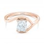 14k Rose Gold 14k Rose Gold Custom Solitaire Diamond Engagement Ring - Flat View -  102011 - Thumbnail