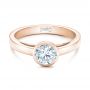 14k Rose Gold 14k Rose Gold Custom Solitaire Diamond Engagement Ring - Flat View -  102029 - Thumbnail