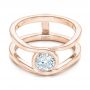 14k Rose Gold 14k Rose Gold Custom Solitaire Diamond Engagement Ring - Flat View -  102427 - Thumbnail