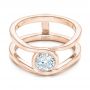 18k Rose Gold 18k Rose Gold Custom Solitaire Diamond Engagement Ring - Flat View -  102427 - Thumbnail