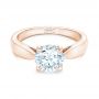 18k Rose Gold 18k Rose Gold Custom Solitaire Diamond Engagement Ring - Flat View -  102535 - Thumbnail