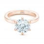 14k Rose Gold 14k Rose Gold Custom Solitaire Diamond Engagement Ring - Flat View -  102831 - Thumbnail