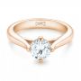 18k Rose Gold 18k Rose Gold Custom Solitaire Diamond Engagement Ring - Flat View -  102954 - Thumbnail