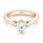 14k Rose Gold 14k Rose Gold Custom Solitaire Diamond Engagement Ring - Flat View -  102954 - Thumbnail