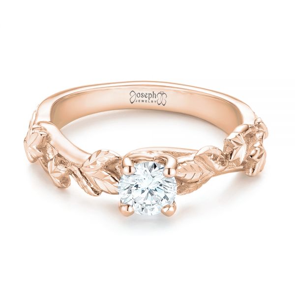 14k Rose Gold 14k Rose Gold Custom Solitaire Diamond Engagement Ring - Flat View - 102959