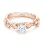 14k Rose Gold 14k Rose Gold Custom Solitaire Diamond Engagement Ring - Flat View -  102959 - Thumbnail