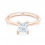 14k Rose Gold 14k Rose Gold Custom Solitaire Diamond Engagement Ring - Flat View -  103096 - Thumbnail