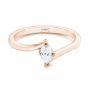 14k Rose Gold 14k Rose Gold Custom Solitaire Diamond Engagement Ring - Flat View -  103144 - Thumbnail