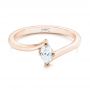 18k Rose Gold 18k Rose Gold Custom Solitaire Diamond Engagement Ring - Flat View -  103144 - Thumbnail