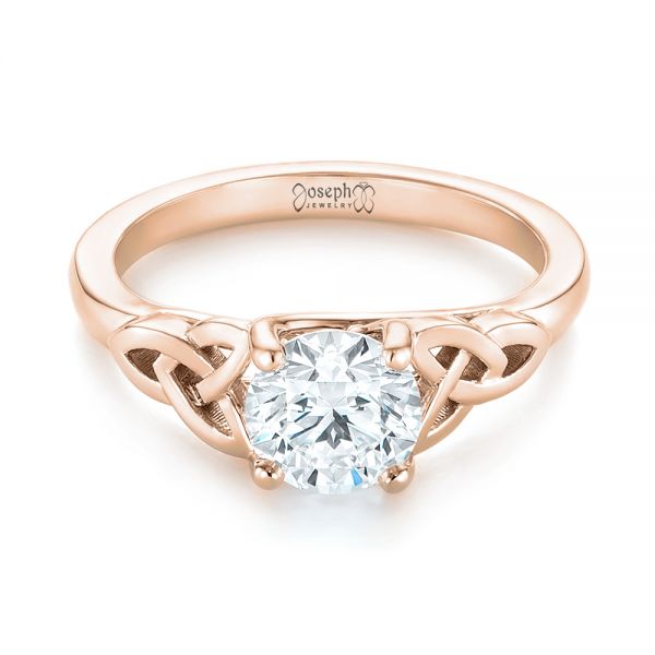 14k Rose Gold 14k Rose Gold Custom Solitaire Diamond Engagement Ring - Flat View - 103224