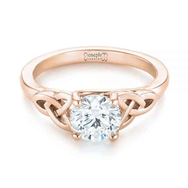 14k Rose Gold 14k Rose Gold Custom Solitaire Diamond Engagement Ring - Flat View -  103224