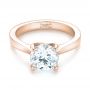 18k Rose Gold 18k Rose Gold Custom Solitaire Diamond Engagement Ring - Flat View -  103356 - Thumbnail