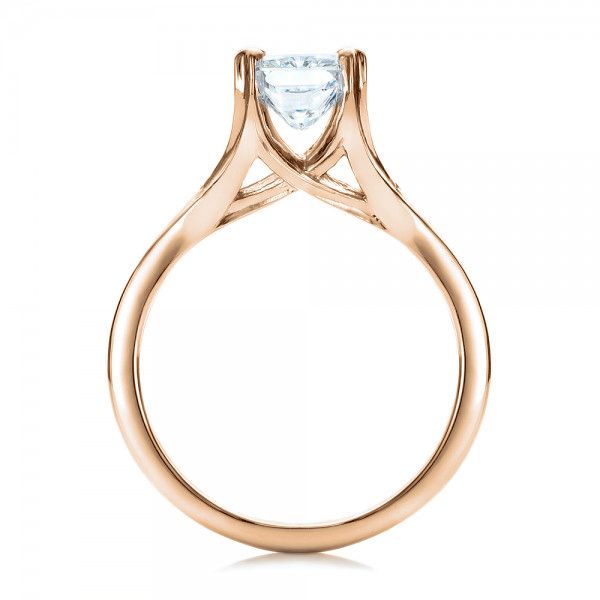 14k Rose Gold 14k Rose Gold Custom Solitaire Diamond Engagement Ring - Front View -  101899