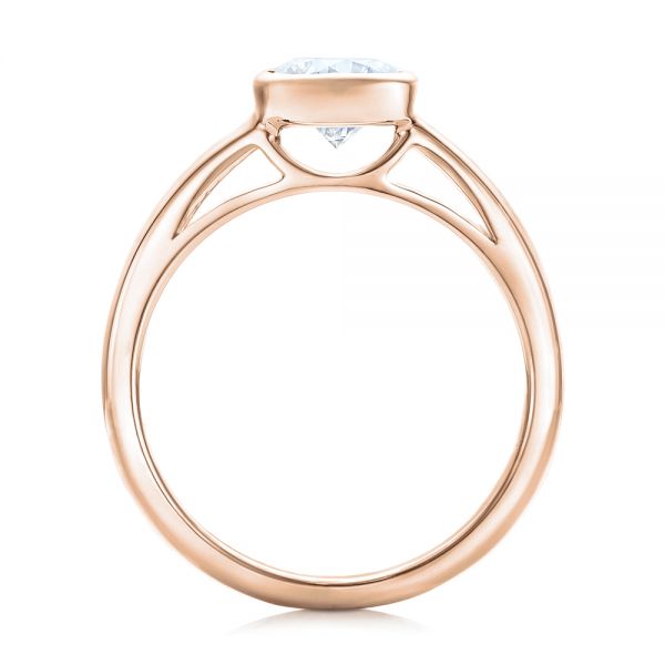 14k Rose Gold 14k Rose Gold Custom Solitaire Diamond Engagement Ring - Front View -  102029